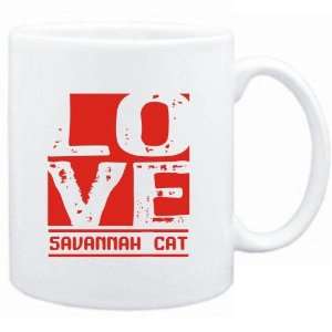 Mug White  LOVE Savannah  Cats 