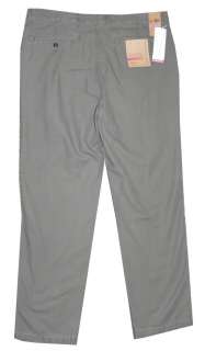 Perry Ellis Cotton Flat Front Vintage Textured Casual Pants Bungee 