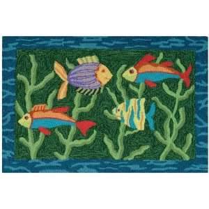 Fish Swimming in Coral Tropical Area Rug