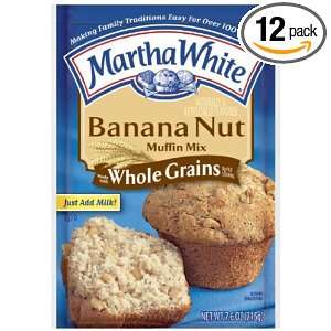 Martha White Whole Grain Banana Nut Muffin Mix, 7.4 Ounce (Pack of 12)