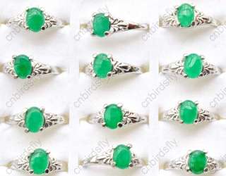 Wholesale jewelry lots 20pcs jade gem natural stone silver p Rings 