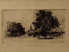 VICTOR COBB ETCHING ST KILDA RD VIEW TO ST PAULS MELBOU