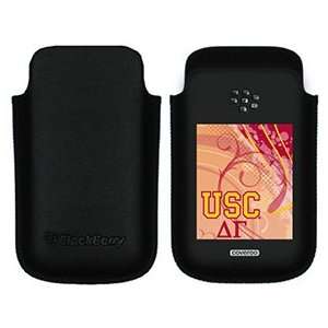  USC Delta Gamma swirl on BlackBerry Leather Pocket Case 