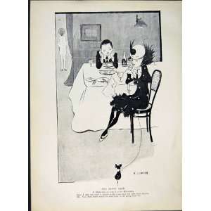  1900 Scene Savoy Hotel Café Ladies Table Mouse Print 