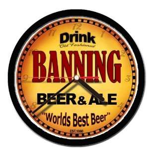  BANNING beer and ale cerveza wall clock 