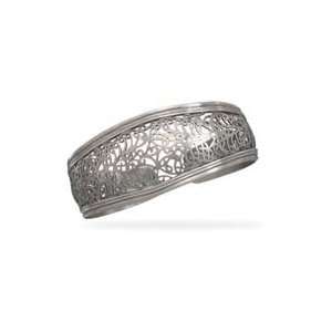  Oxidized Sterling Silver Ornate Cuff Bracelet Jewelry