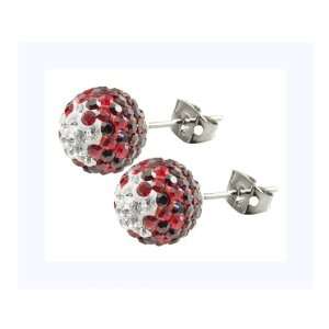  Tresor Paris Sassy Red And Black Crystal Earrings 10mm 