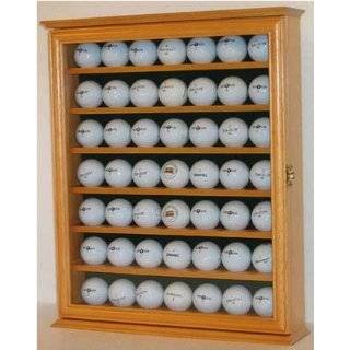 49 Golf Ball Display Case Holder Cabinet, with glass door, OAK Finish 