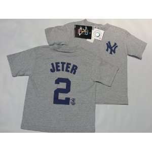 New York Yankees Derek Jeter Player Name & Number Grey Youth Jersey T 