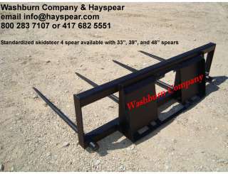 skid steer hay bale loader w/4 48spears 6 wide frame  