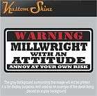 Millwright Warning ATTITUDE Sticker 5 x 2.5 HARD HAT Truck Vinyl 