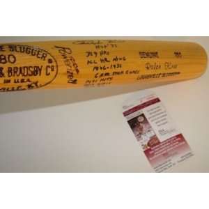  Signed Ralph Kiner Baseball Bat   7 Inscriptions L Slugger 