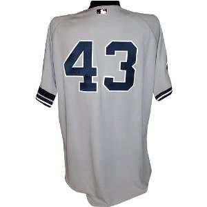  Darrell Rasner #43 2008 Yankees Game Issued Road Grey 