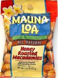 HONEY ROASTED MAUNA LOA MACADAMIA NUTS ~ 18 SNACK PACKS  