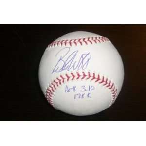 Brandon Webb Signed Baseball   2006 Stat Authentic   Autographed 