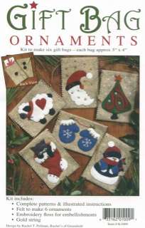 Gift Bags Felt Applique Embroidery Ornament Kit Rachels of Greenfield 