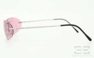 Versus Versace Pink Tinted Rimless Oval Sunglasses R44 NEW  