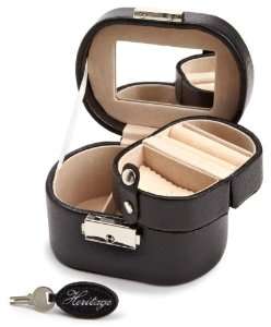   Designs 281402 Heritage Black Travel Mini Oval Jewelry Box Watches