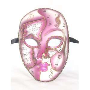    Pink Volto Pergamena Venetian Masquerade Ball Mask