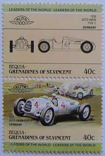 Auto 100 Car Stamps 1936 Porsche AUTO UNION TYPE C  