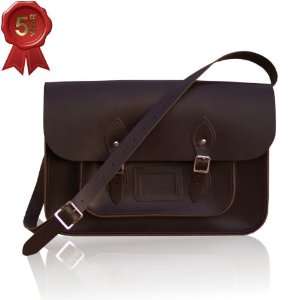 Vintage British Leather Satchel hand crafted from Chocolate Brown Hide 