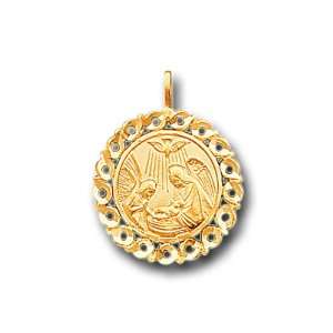   14K Solid Yellow Gold Baptism Bautizo Charm Pendant IceNGold Jewelry