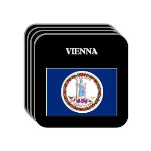 US State Flag   VIENNA, Virginia (VA) Set of 4 Mini Mousepad Coasters