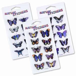  Midnight Blues Butterfly 3D Nature Stickers Assortment 