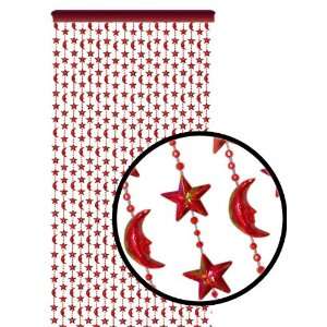  Beaded Curtains   Pearl Red Star & Moon Door Beads #2203 