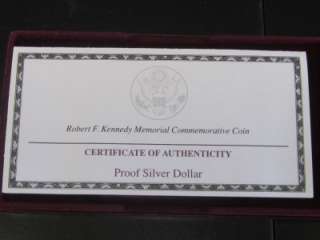 1998 S Robert F. Kennedy Memorial Commemorative Proof Silver Dollar 