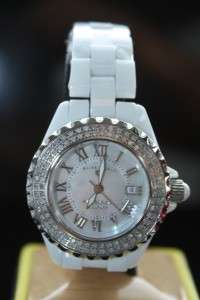 Womens Swiss Legend Karamica Ceramic Diamond White Watch SL 10051 WWSR 