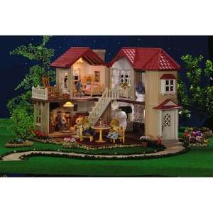 Calico Critters Figures Luxury Townhome Mini Doll House W/ Lights 