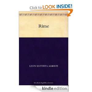 Rime (Italian Edition) Leon Battista Alberti  Kindle 