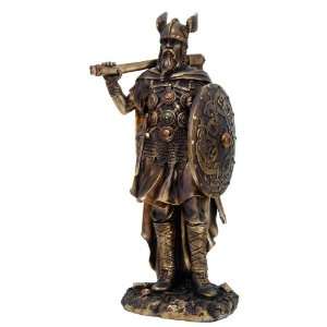 Viking Warrior Statue Bronze Finishing Cold Cast Resin Statue 12 1/2 