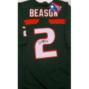  Jon Beason Signed Miami Hurricanes Authentic Jersey 