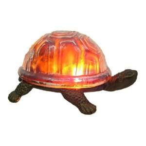   Brown Glass Turtle Accent Light Lamp Tortoise