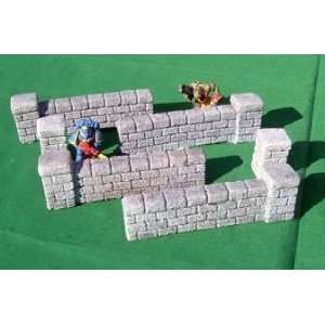  28mm Terrain Grey Brick Walls (6) Toys & Games