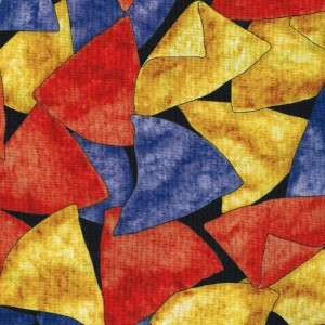 MULTI TORTILLA CHIPS ON BLACK~ Cotton Quilt Fabric  