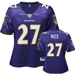  Ray Rice Purple Reebok Replica Baltimore Ravens Womens Jersey 
