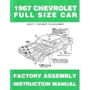  1967 CHEVROLET BELAIRE CAPRICE Assembly Manual Book 