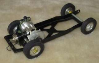 Cox .049 engine and chassis, Thimble Drome tether car 049 motor and 