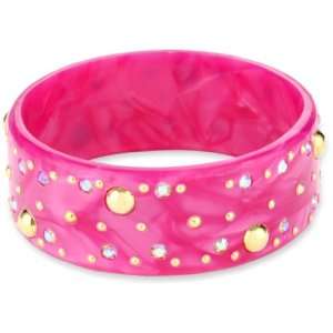  Bellissima Jewelry Color Block Hot Pink Bangle Bracelet 