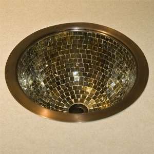  Tolosa Glass Mosaic Copper Drop in Sink   13 1/2 x 7 