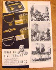 1943 Hickok Jewelry Ad What to Give Father?  