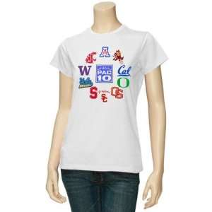  NCAA Pac 10 Ladies White Conference T shirt Sports 