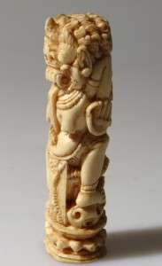 OLD INTRICATE OXBONE CARVING BALINESE FEMALE DEMON  