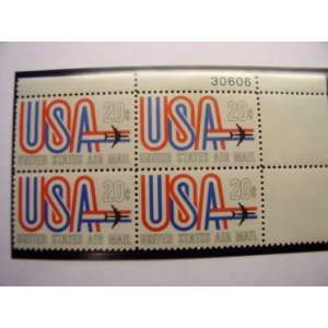   Postage Stamps, 1968, USA & Jet, S# 75, Block of 4 20 Cent Stamps, MNH
