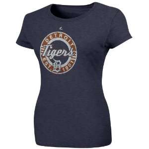  Majestic Detroit Tigers Ladies Retroized Heathered T Shirt 