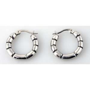 Stainless Steel Snap Post Huggie Earring   Dia 20mm   Sold Per Pair