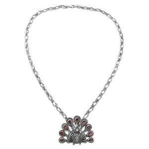 Garnet necklace, Crimson Peacock 2 W 1 L Jewelry